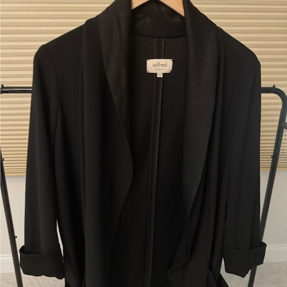 Wilfred Black Shawl Collar Women's Drape Blazer Jacket